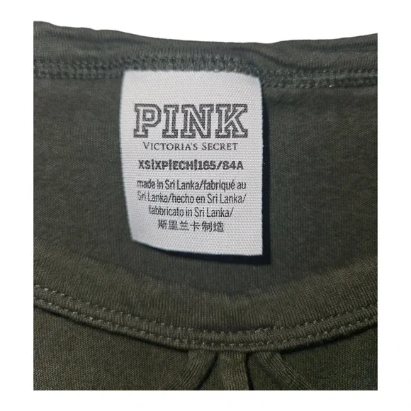 Victoria's Secret Shirt XS Women's Short Sleeve Green Casual Graphic Print - Picture 4 of 6